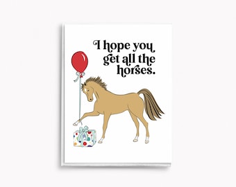 Party Ponies Chestnut All The Horses Equestrian Birthday Cards: Funny Horse and Pony-Themed Greeting Cards and Card Sets, PP, PPX, CSX