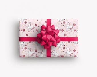 Disco Ponies Wrapping Paper: Pink Pony and Horse-Themed Equestrian All Occasion Gift Wrap Sheets and Sets, DP