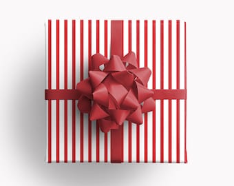 Candy Stripe Wrapping Paper: Red Striped Holiday and All Occasion Gift Wrap Sheets and Sets, CSX XM PPX rhx ppx
