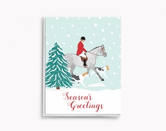 Hunt Hounds Equestrian Holiday Cards: Fox Hunting & Horse Themed Christmas Greeting Cards and Card Sets, WW XM CSX