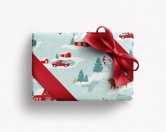 Winter Wonderland Equestrian Holiday Wrapping Paper: Christmas Horse Fox Hunting Gift Wrap Sheets and Sets, WW CSX XM