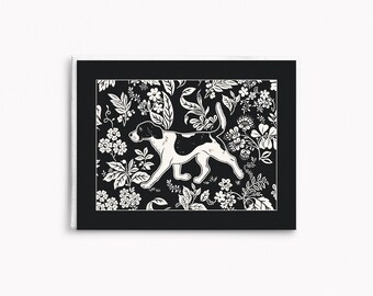 Hound Toile Greeting Cards: Fox & Hound Fox Hunting Equestrian Cards, Floral All Occasion Greeting Cards and Card Sets, FNH XFH