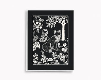 Fox Toile Greeting Cards: Fox & Hound Fox Hunting Equestrian Cards, Floral All Occasion Greeting Cards and Card Sets, FNH XFH