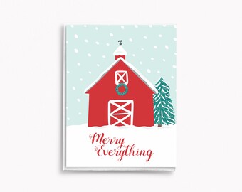 Red Barn Equestrian Holiday Cards: Fox Hunting & Horse Themed Christmas Greeting Cards and Card Sets, WW XM CSX
