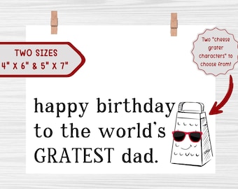 Funny Dad Birthday Card: Cheesy Pun, Dad Joke from Daughter or Son