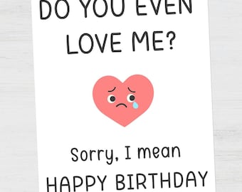 Funny Birthday Card for Husband or Boyfriend (Digital Download)
