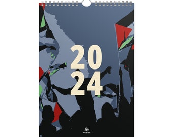 Calendrier mural infographique Palestine 2024