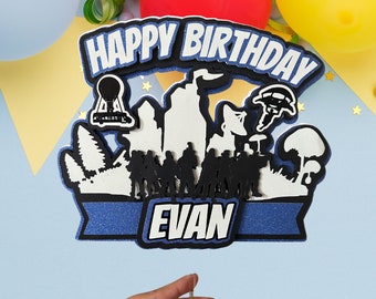 Gamer Cake Topper - Fort Nite Theme - Gamer Cake Topper - Etsy