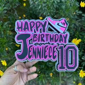 Jordan Air Basketball Personalized Cake Topper HOT PINK - Jordan shoes - Shoe box - cake topper.