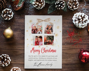 Verspreid vakantiegevoel met gepersonaliseerde 5x7 digitale kerstkaarten | Aangepaste vakantie- en kerstkaarten