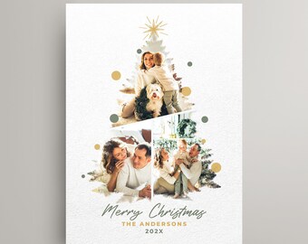 Gepersonaliseerde familiekerstkaarten met aangepast 5x7 digitaal ontwerp Digitaal ontwerp