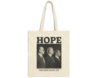 Hope 2024 Cotton Canvas Tote Bag, Pro-Israel Tote Bag, Pro-Palestine Tote Bag, Peace Tote Bag, Political Activism, Banned Books Tote Bag