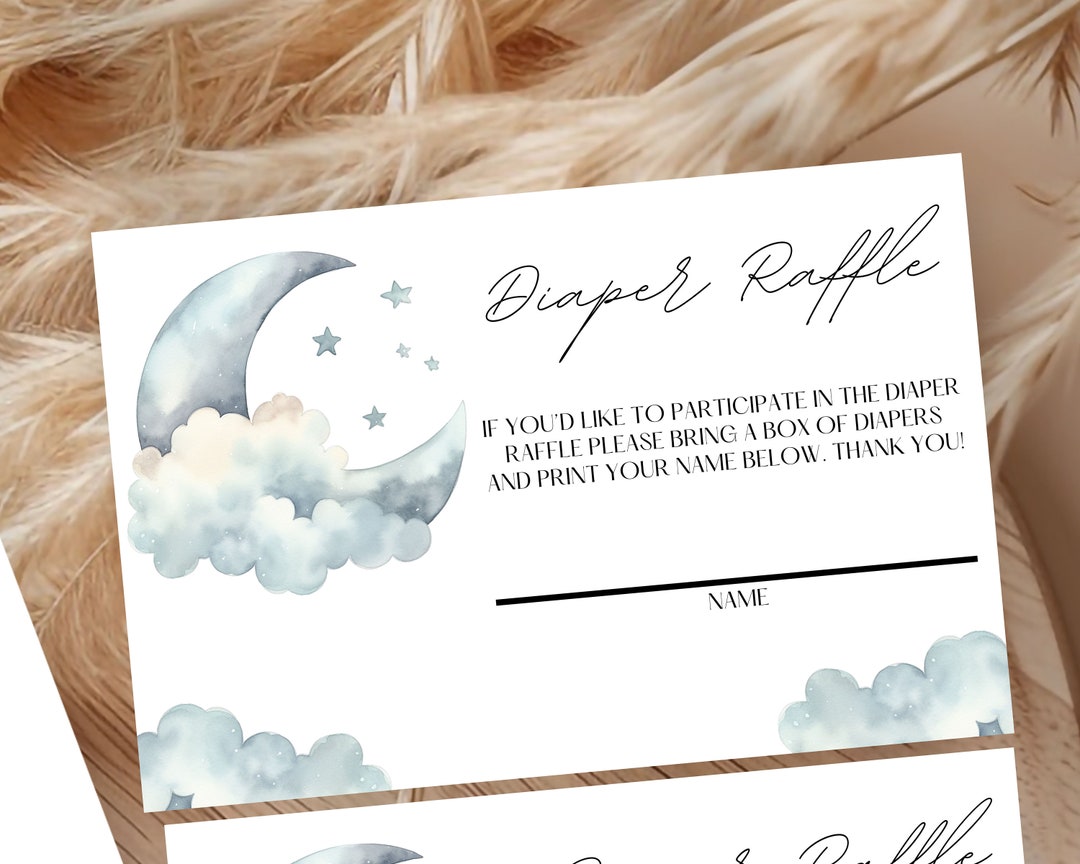 Moon and Back Baby Shower Diaper Raffle Card (editable) - Etsy