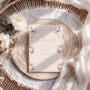 Enchanted to Meet You Baby Shower Invitation | We&#39;re Enchanted to Meet You Butterfly Baby Shower Evite | Printable & Digital Butterfly Theme
