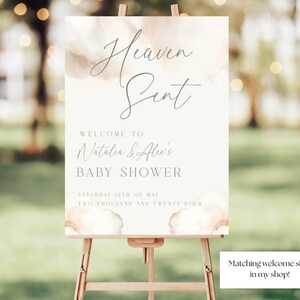 Heaven Sent Baby Shower Invitation | A Piece of Heaven Baby Shower ...