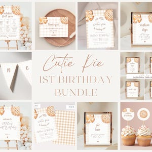 Cutie Pie First Birthday Bundle: Fall Theme (Editable, Printable)