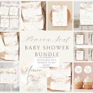 Heaven Sent Baby Shower Invitation | A Piece of Heaven Baby Shower ...