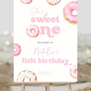 Sweet One First Birthday Welcome Sign | Editable Sweet One 1st Birthday ...