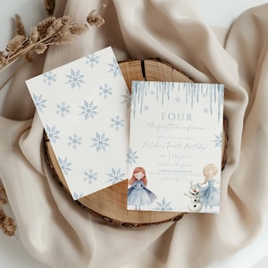 Four the First Time in Forever Fourth Birthday Invitation | Editable Frozen Birthday Invitation | 4 The First Time in Forever Birthday
