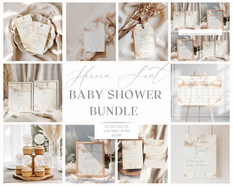 Heaven Sent Baby Shower Welcome Sign: Cloud Theme (18x24 in) image 3