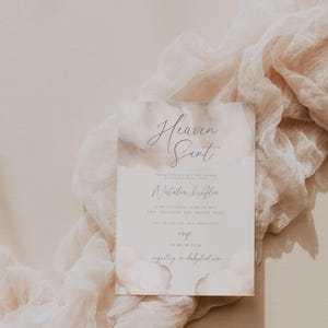Pacchetto Baby Shower Heaven Sent: tema modificabile per Baby Shower a tema nuvola (digitale e stampabile) immagine 2