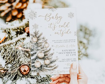 Baby It's Cold Outside Baby Shower Invitation: Editable Baby It's Cold Winter Wonderland Baby Shower Invite Template (Digital & Printable)