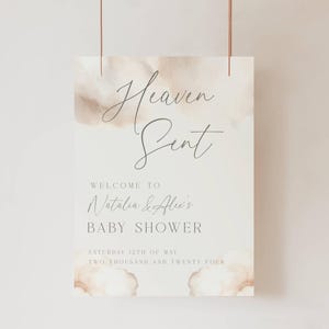 Pacchetto Baby Shower Heaven Sent: tema modificabile per Baby Shower a tema nuvola (digitale e stampabile) immagine 7