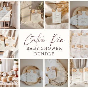 Kit Baby Shower Cutie Pie: Invito Baby Shower A Little Cutie Pie personalizzabile, cartelli, giochi (download digitale)