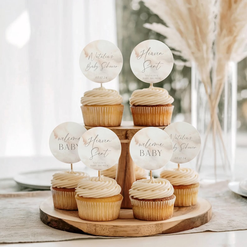 Pacchetto Baby Shower Heaven Sent: tema modificabile per Baby Shower a tema nuvola (digitale e stampabile) immagine 9