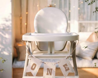 Banner Cowboy First Rodeo-kinderstoel: bewerkbare versiering 1e verjaardag