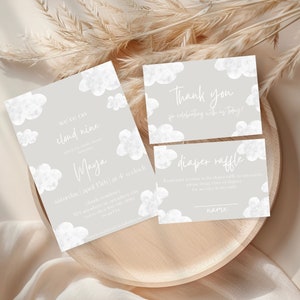 We’re On Cloud Nine Baby Shower Invitation Set | Cloud Nine Baby Shower Invitation Set | Neutral We’re on Cloud Nine Baby Shower Invitation