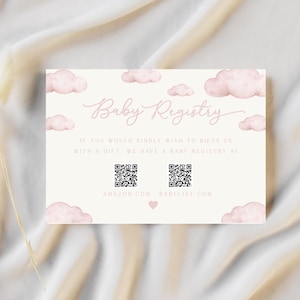 Scheda di registro per il baby shower di A Little Piece of Heaven modificabile / Baby Shower di Pink Piece of Heaven / Baby Shower di Heaven stampabile e digitale