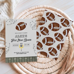 Football First Birthday Invitation: First Year Down Evite (Printable & Digital)