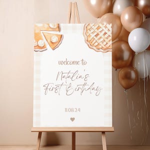 Cutie Pie First Birthday Welcome Sign: Fall Theme (Digital & Printable)