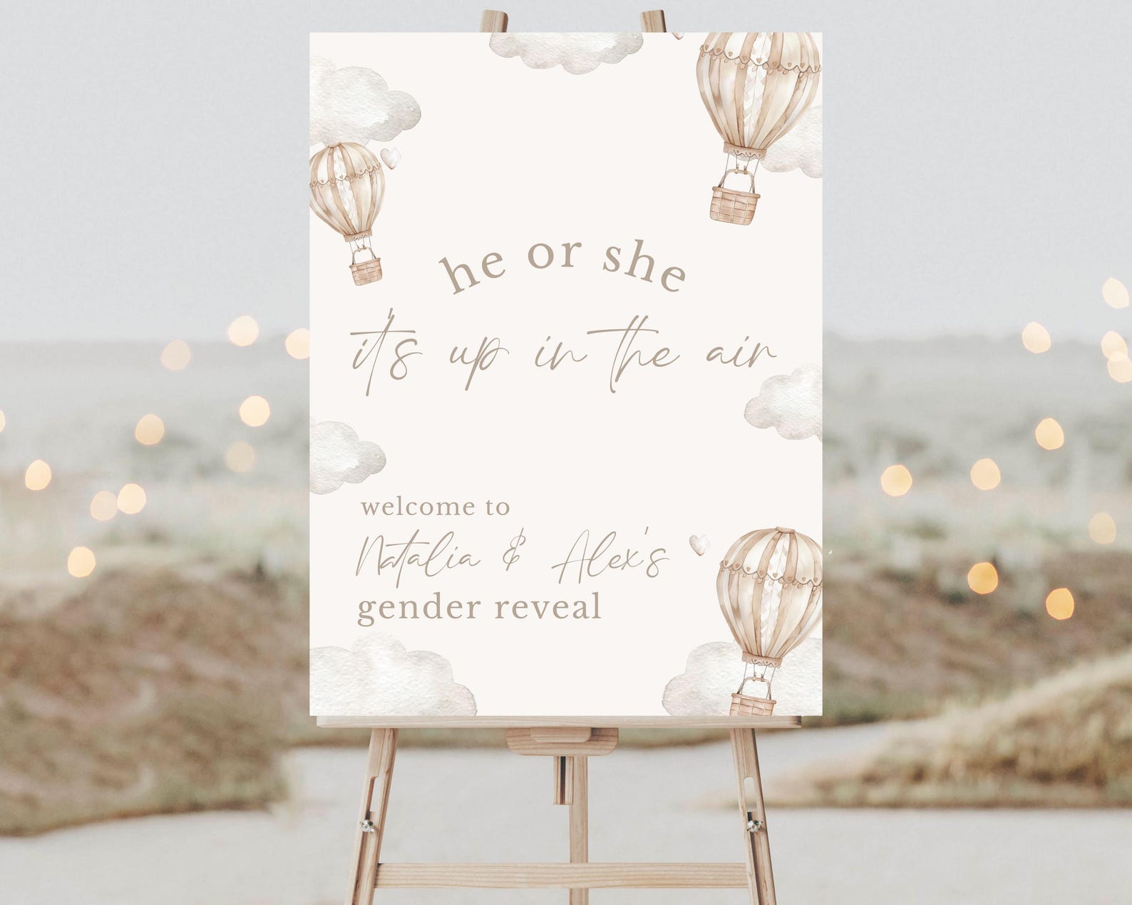 Up in the Air Gender Reveal Welcome Sign | Editable up in the Air ...