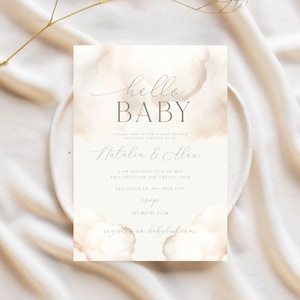 Cloud Baby Shower Invitation: Neutral Heaven Sent Evite (Digital)