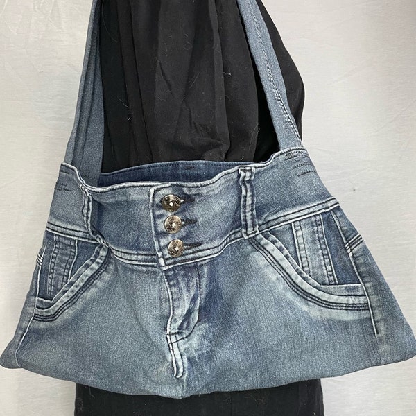 Upcycled Denim Shoulder Bag