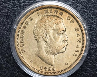 King Kalākaua Hawaiian Half Dollar  Silver-Plated Commemorative Coin