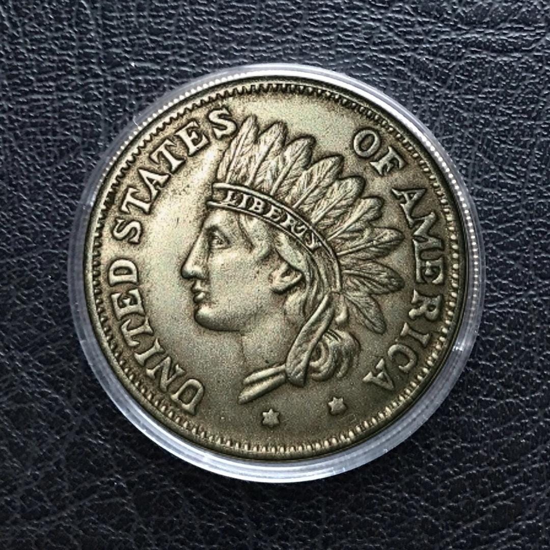 1851年インディアンヘッド1ドル記念硬貨 – 銀メッキの歴史的米国コイン