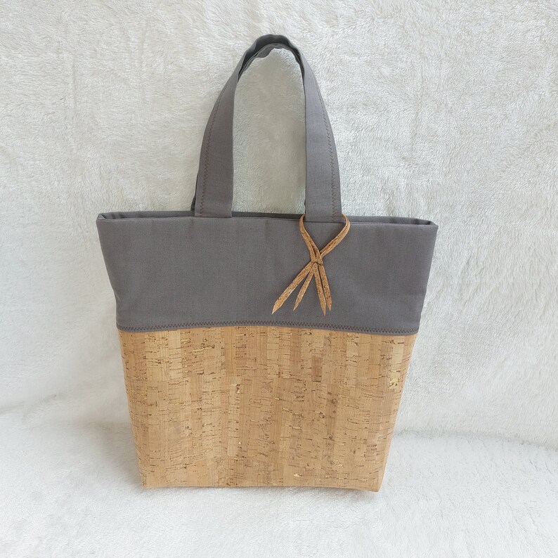 Korktasche, Shopper, Tote Bag, Handtasche Graubraun