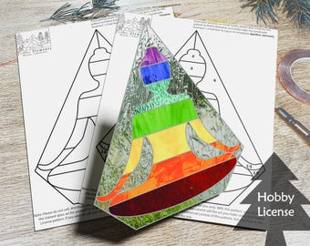 Meditation Chakras Buntglas Muster, Digitaler Download, Buntglas Muster pdf, Hobby Lizenz, Buntglas, Buddha Chakra Yoga Zen