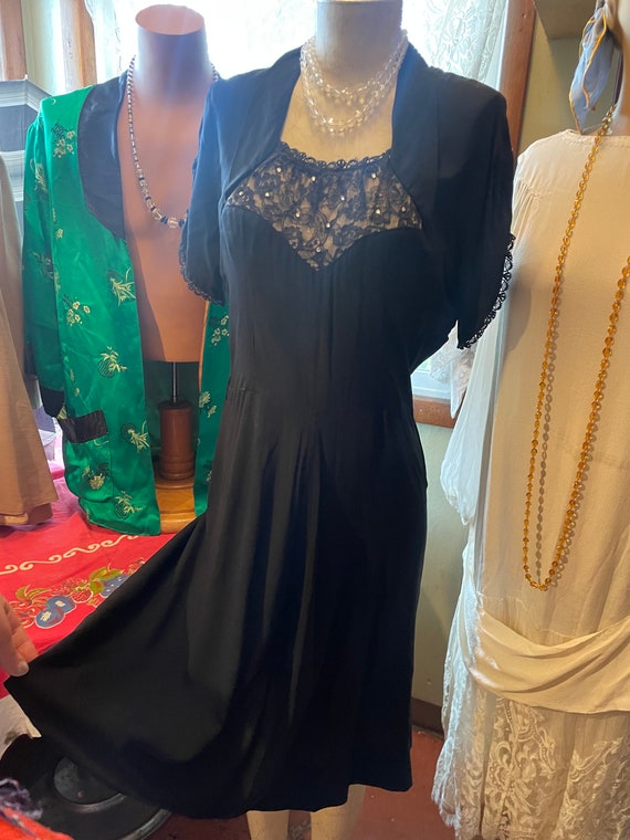 Rhinestone & Lace Little Black Dress Beauty