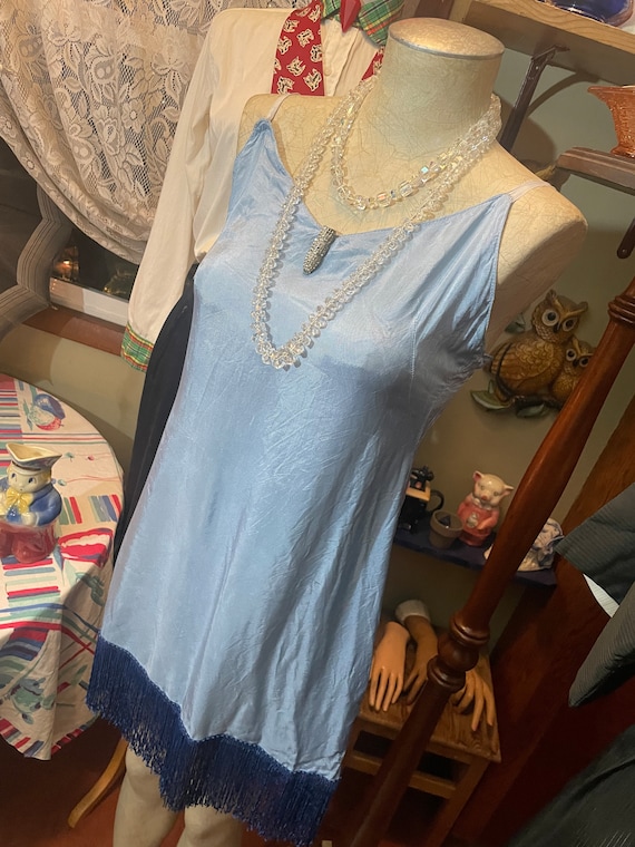 Icy Blue 1920s Flapper Dress