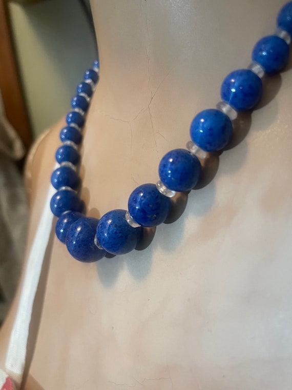 Lovely blue 1920s beaded necklace
