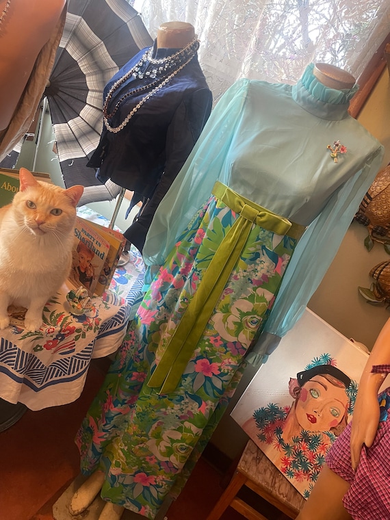 1960s flower power maxi dress - image 5