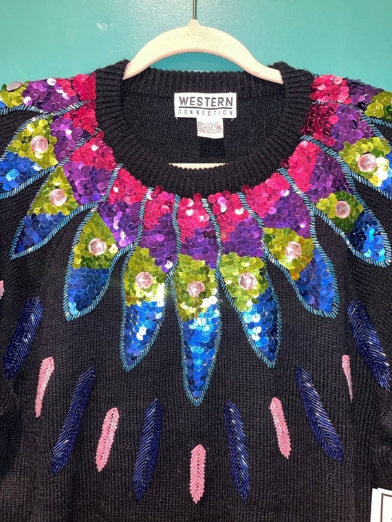 NWT Vintage Western Connections Sequinned Beaded … - image 2