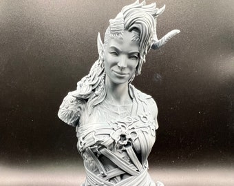 Karlach Modelo de busto impreso en 3D / Baldur's Gate 3 / Escala 1:8 / 165 mm / Resina 8K de alta resolución / Sin pintar / Miniatura coleccionable D&D