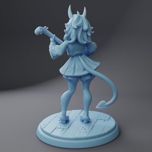 Unpainted DND Satyr Tiefling Female Scythe Miniature - Fantasy RPG Figurine For Tabletop Gaming