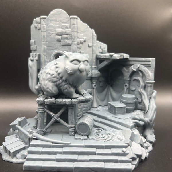 Baby Owlbear Chibi at Goblin Camp Miniature | Baldur's Gate 3 | Unpainted Unassembled | Cute Resin Figurine for RPG, D&D by NomNom Figures