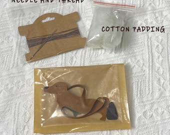 Kit de bricolaje para colgar bolsos de perro, dije de cuero para bolso de perro salchicha, dije para bolso de perro salchicha, regalos de bricolaje memorables, dije para bolso hecho a mano, llavero de regalo